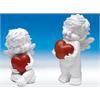 Poly-Liebesengel ''Igor'' mit Herz weiß-rot sort. H24cm