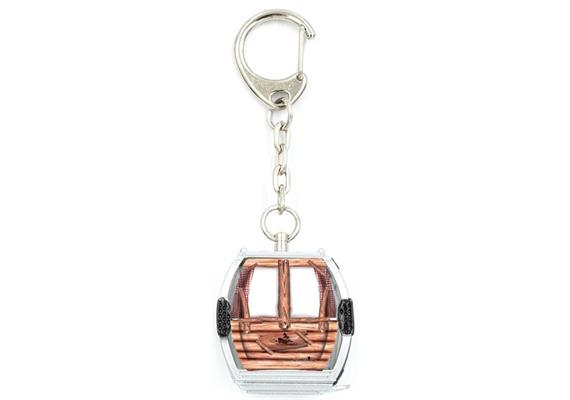 Porte-clés argent, "Hexengondel Belalp" télécabine Omega-IV, métal