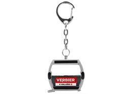 Porte-clés argent "Verbier" télécabine Omega-IV, métal