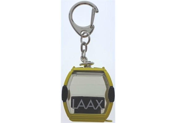 Porte-clés jaune "Laax" télécabine Omega-IV, métal
