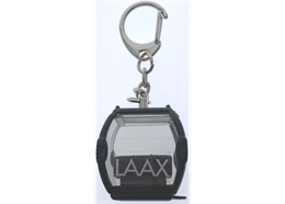 Porte-clés noir "Laax" télécabine Omega-IV, métal