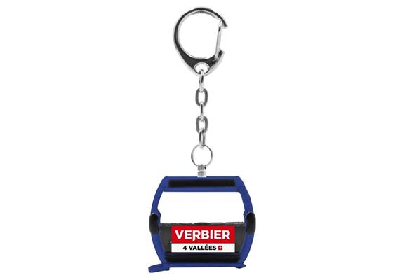 Porte-clés noir"Verbier" télécabine Omega-IV, métal