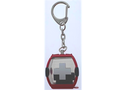 Porte-clés rouge "Croix-CH / Switzerland" télécabine Omega-IV, métal