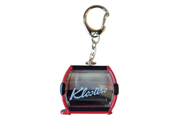 Porte-clés rouge "Klosters" télécabine Omega-IV, métal