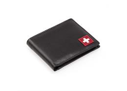 Portemonnaie Herren schwarz mit CH-Kreuz