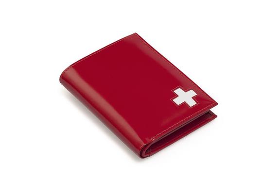 Portemonnaie Unisex rot mit CH-Kreuz, hoch