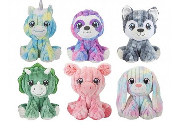 Poseable Animals - Bewegliche Tiere aus Plüsch, 49cm, 6er Set assortiert