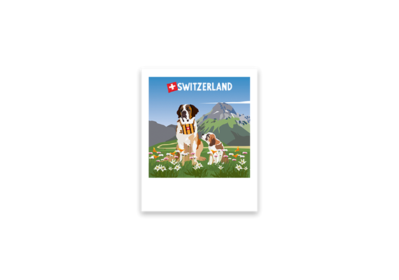 Postkarte Bernhardiner - Switzerland