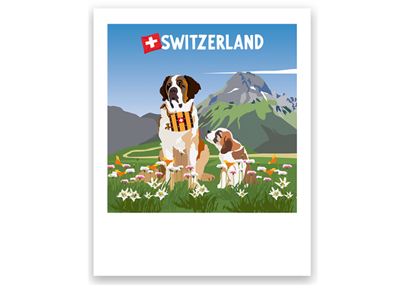 Postkarte Bernhardiner - Switzerland