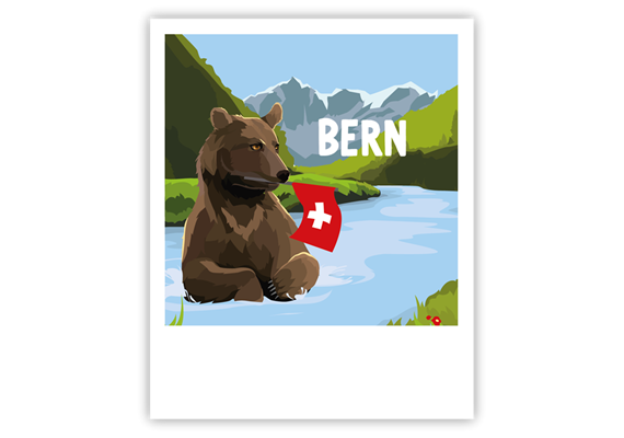 Postkarte Braunbär Bern