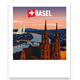 Postkarte Brücke Abenddämmerung Basel