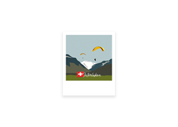 Postkarte Interlaken Paraglider