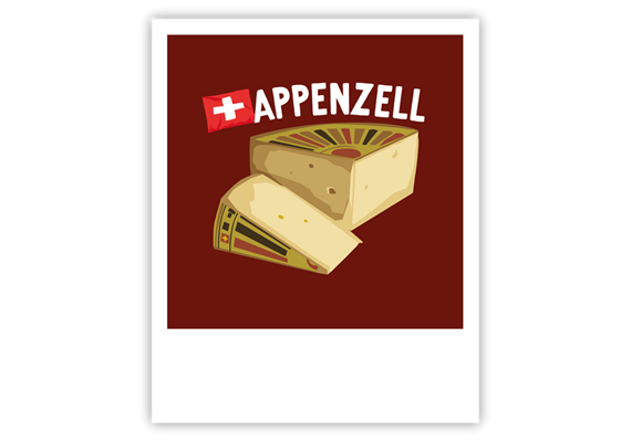 Postkarte Käse - Appenzell