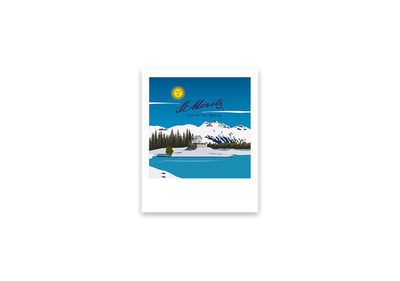 Postkarte St. Moritz Landschaft