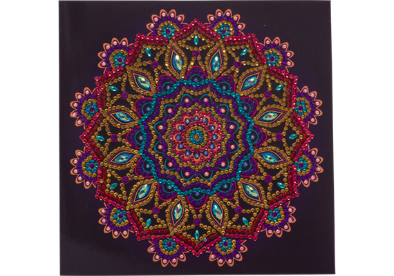 Purple Mandala, carte 18x18cm Crystal Art