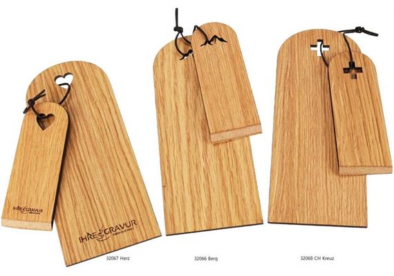 Raclette Set mit Brettchen und Schaber FSC Eiche geölt - Schweizerkreuz