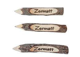 Rinde Bleistift 9 cm,mit Zermatt Gravur