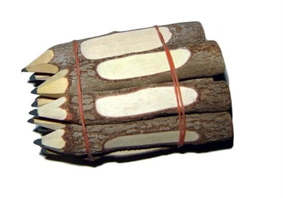 Rinde Bleistift 9cm, mit individueller Ortsnamen Gravur, VE 72 Stk