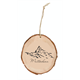 Rindenholz Schneidbrett rund, Matterhorn und Berge, mit Schnur, ca. 20 cm