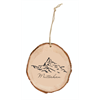 Rindenholz Schneidbrett rund, Matterhorn und Berge, mit Schnur, ca. 20 cm