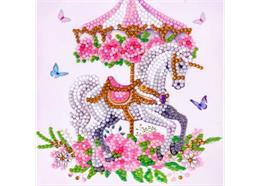Rose Carousel, Crystal Art Card Kit 15cmx15cm