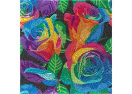 Roses arc-en-ciel, image 30x30cm Crystal Art Kit