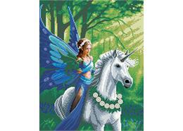 Royaume de l'enchantement "Fée sur licorne", 40x50cm Crystal Art Kit ANNE STOKE