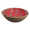 Runde Holzschale mit Edelweiss gross, 20 cm