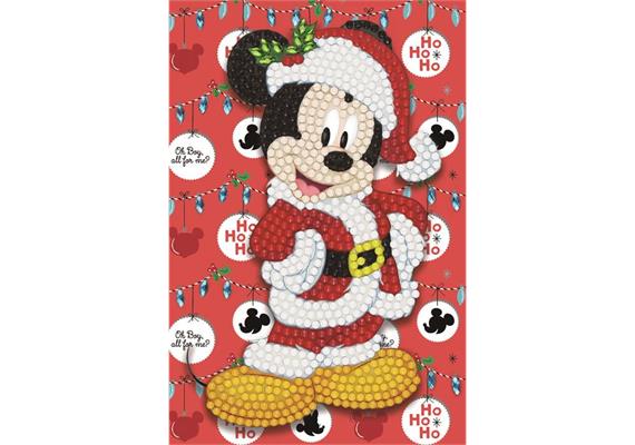 Santa Mickey, 10x15cm Crystal Art Card