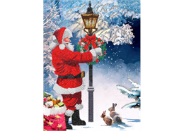 Santa's Walk, 21x29cm Giant Crystal Art Card