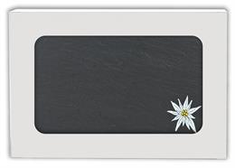Schiefer Schneidebrett mit Edelweiss, 20 x 30 cm