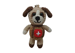 Schlüsselanhänger gehäkelter Bernhardiner, 9cm