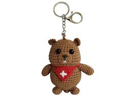 Schlüsselanhänger gehäkeltes Murmeltier, 9cm