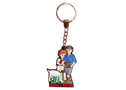 Schlüsselanhänger Rubber Heidi + Peter mit Geiss, 6 x 4.3 cm