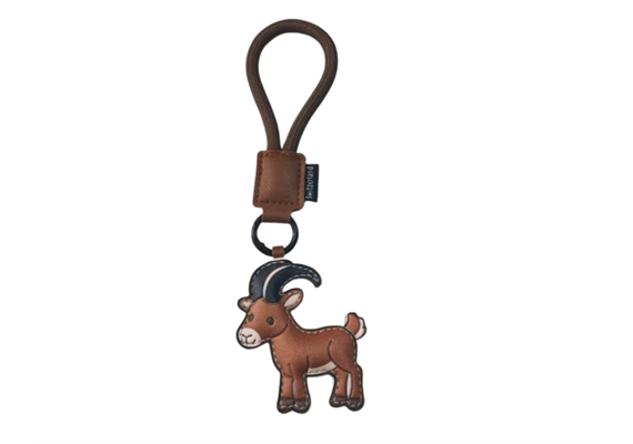 Schlüsselanhänger Steinbock aus PU Leder