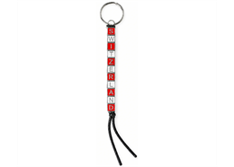 Schlüsselanhänger Switzerland Metall Würfel rot weiss mit Buchstaben, 10cm