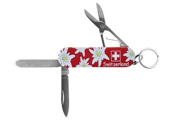 Schlüsselanhänger Taschenmesser rot Edelweiss