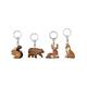 Schlüsselanhänger Tiere (Eichhörnchen, Hirsch, Fuchs, Bär) aus Holz, 4 assortiert