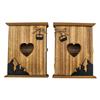 Schlüsselschrank aus Holz mit Gondel und Bergen, 20 x 25 cm, 2 assortiert