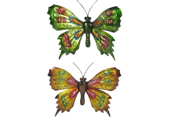 Schmetterling aus Metall, 2 assortiert, 26 x 36cm