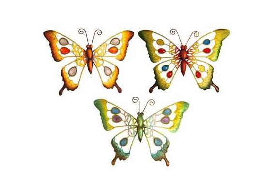 Schmetterling aus Metall, 22.5 cm, 3 assortiert