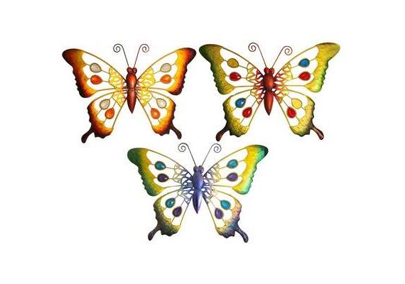 Schmetterling aus Metall, bunt,30 cm, 3 assortiert