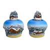Schneekugel Glocke Winterchalet, 4.5cm, 2 assortiert