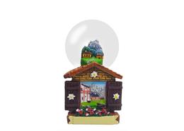Schneekugel Haus mit Fensterläden, Sommer, 4.5cm