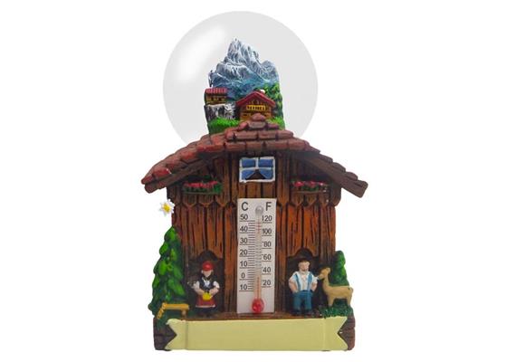 Schneekugel Haus mit Thermometer, Sommer, 4.5cm