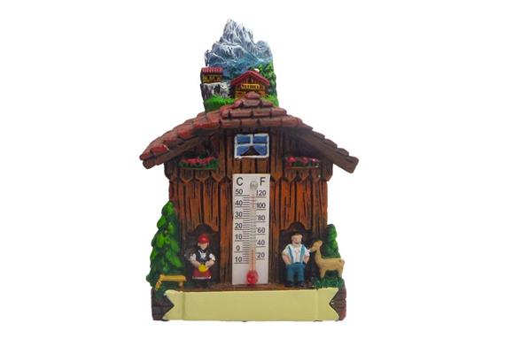 Schneekugel Haus mit Thermometer, Sommer