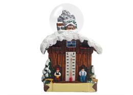 Schneekugel Haus mit Thermometer, Winter, 4.5cm