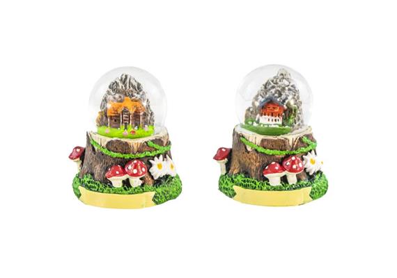 Schneekugel mit Landschaft und Bergen , 3.5 cm, 2 assortiert