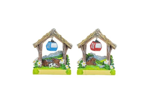 Schneekugel mit Winterchalet, 4.5cm, 2 assortiert