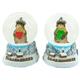 Schneekugel Murmeltier mit Herz und Kleeblatt, 4.5cm, 2 assortiert